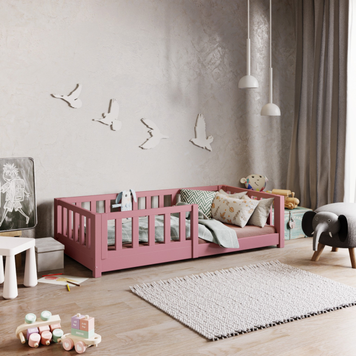 różowe łóżko dla dziecka 80x160